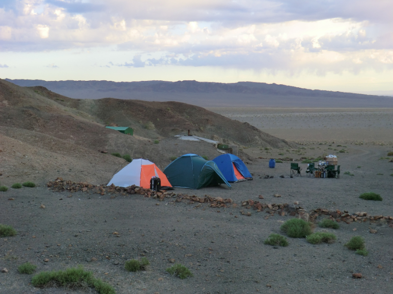 Great gobi Aでの調査はすべてテント泊