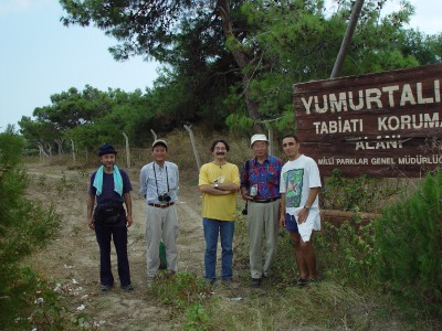 Yumurtalik Lagunu Milli Parkの調査地にて